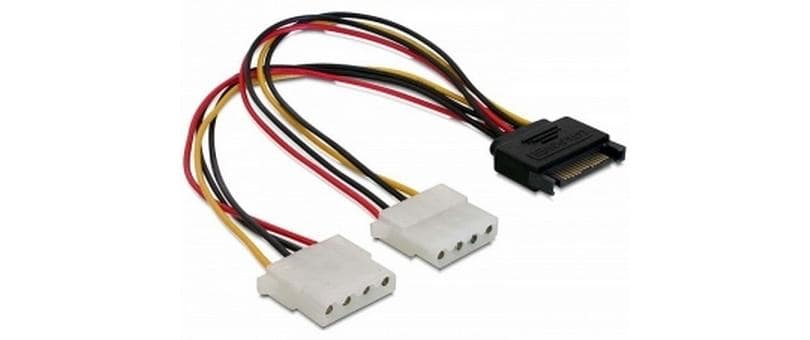 Delock Câble électrique en Y SATA - 2x Molex 20 cm