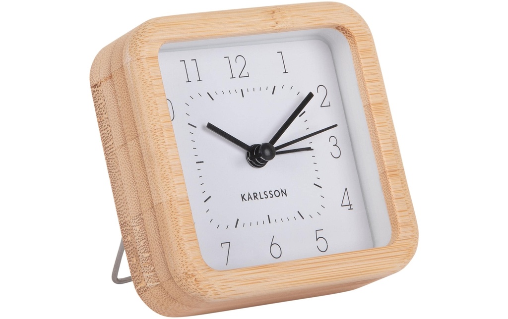 KARLSSON Réveil classique Neat Square Bambou / Blanc