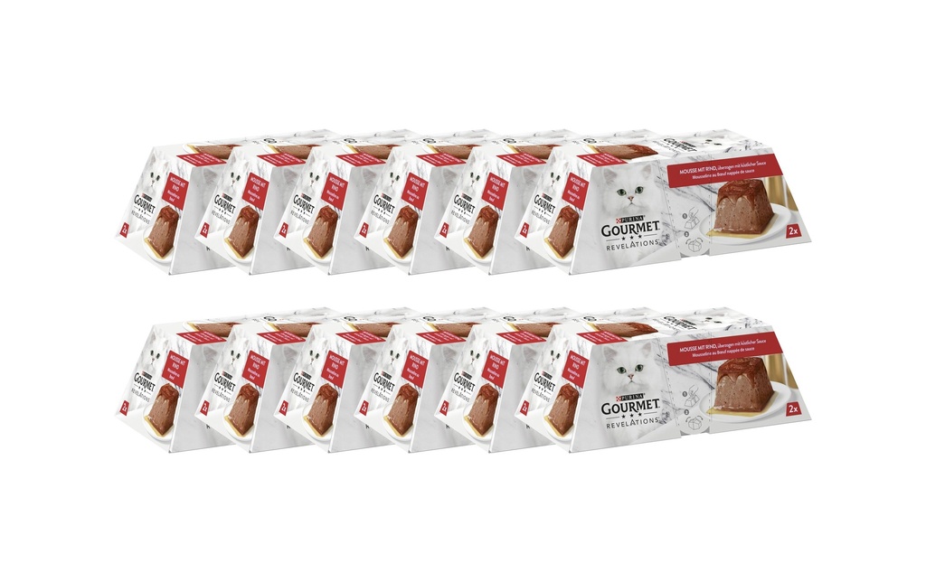 Purina Gourmet Alimentation humide Gourmet Revelations Mousse au bœuf, 12 x (2x57g)