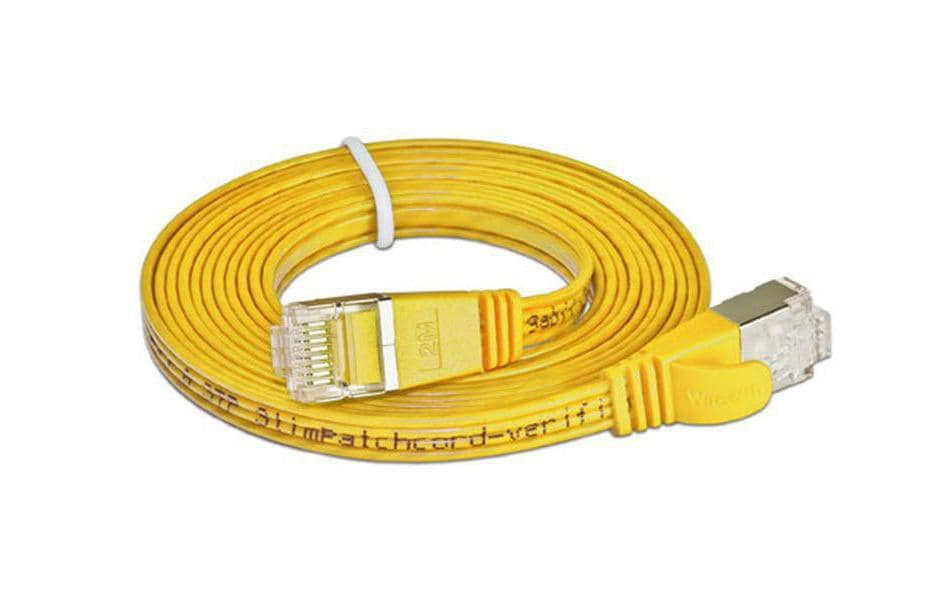 SLIM Câble patch slim RJ-45 - RJ-45, Cat 6, STP, 0.1 m, Jaune