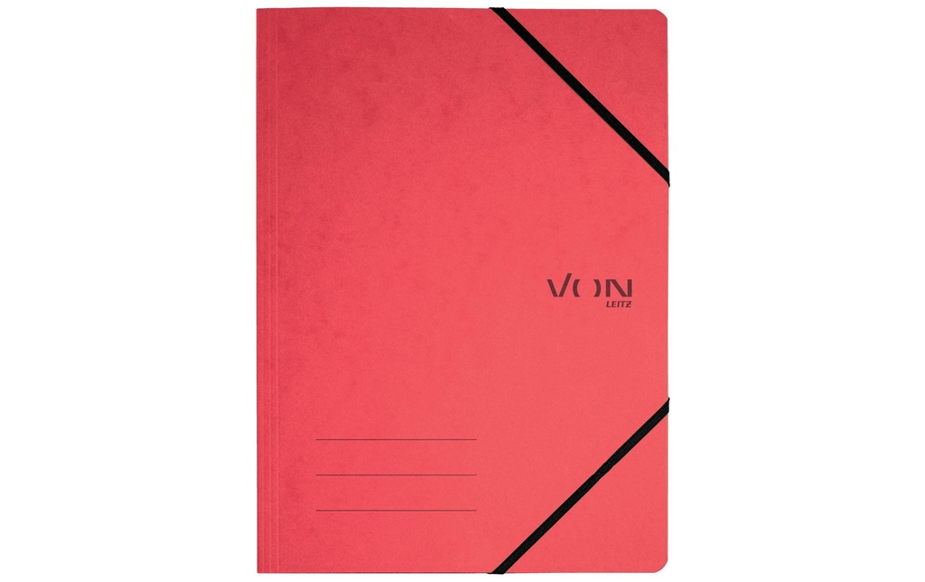 VON Portfolio à ruban élastique A4, Rouge, 5 pièces