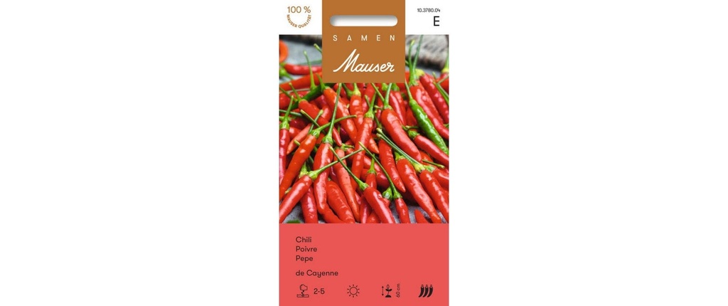Samen Mauser Semence Chili de Cayenne rouge