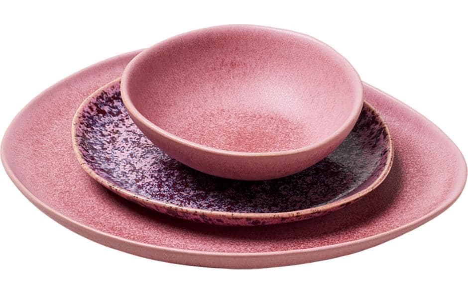 Chic Mic Assiette non décorative Set de vaisselle Dahlia 3 pièces, rose/violet