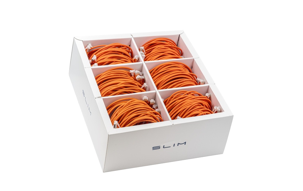 SLIM Câble patch slim RJ-45, Cat 6A, U/FTP, 0.5 m, Orange, 90-Pack