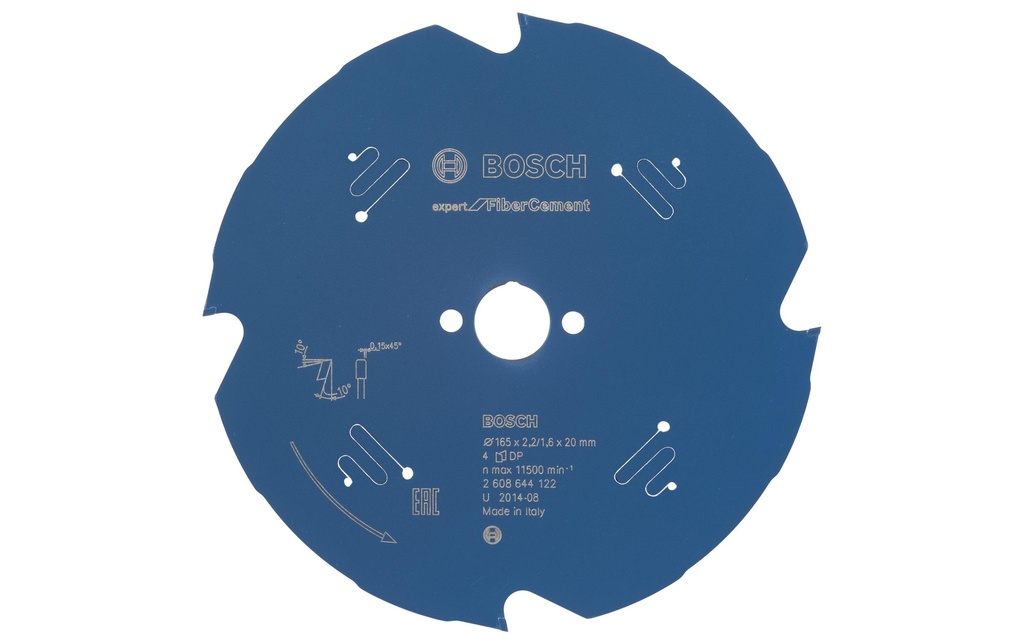 Bosch Professional Lame de scie circulaire Expert Fibre Cement, 165 x 20 x 2.2 mm, Z 4