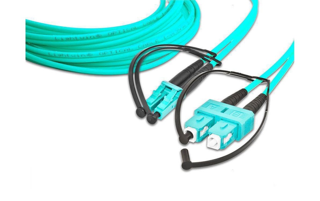 Lightwin Câble patch à fibre optique Multimode LC – SC, OM3, Duplex, 0.5 m