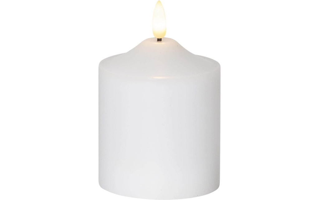 Star Trading Bougie LED Flamme pilier Ø 7.5 x 12 cm, Blanc