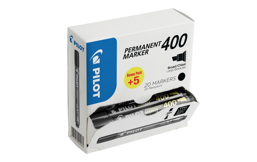 Pilot Marqueur indélébile 400 XL 15+5 Gratis Noir