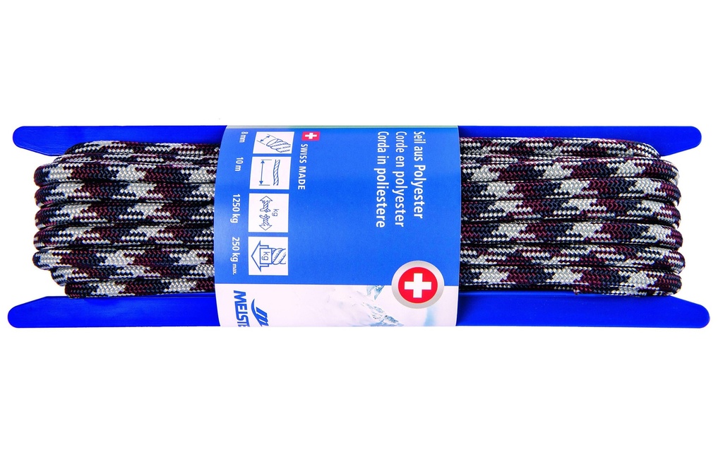 Meister Polyesterseil Ø 8 mm, 10 m, 1250 kg, Bleu-Rouge
