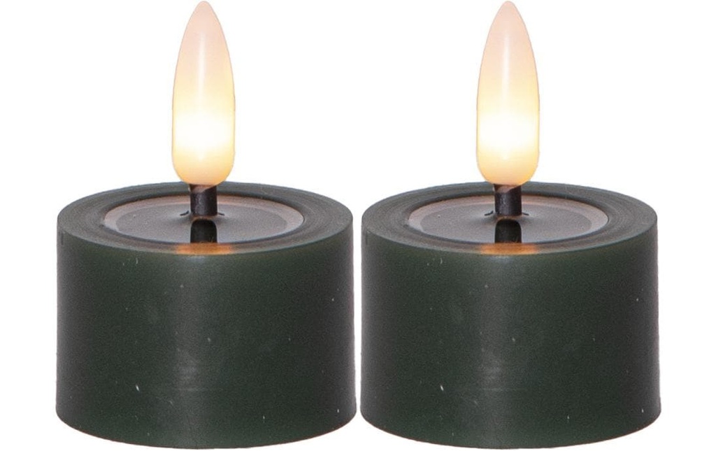 Star Trading Set de bougies à chauffe-plat LED 2 Pack Flow 5 cm, vert