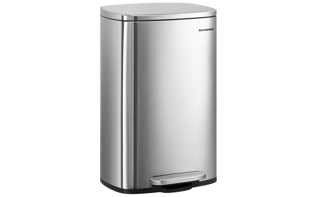 Songmics Poubelle 50 l, Argenté
