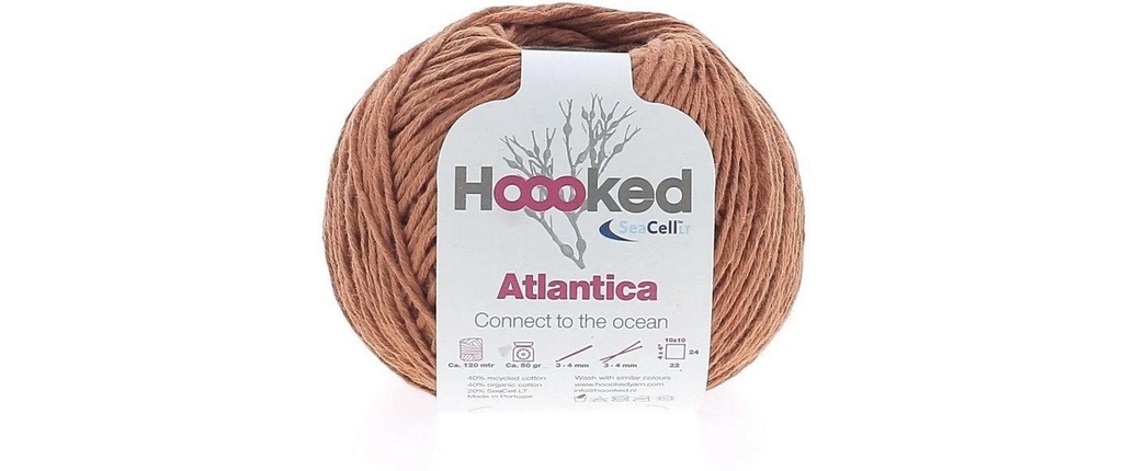 Hoooked Fil de coton Hoooked Atlantica SeaCell Fil Orange
