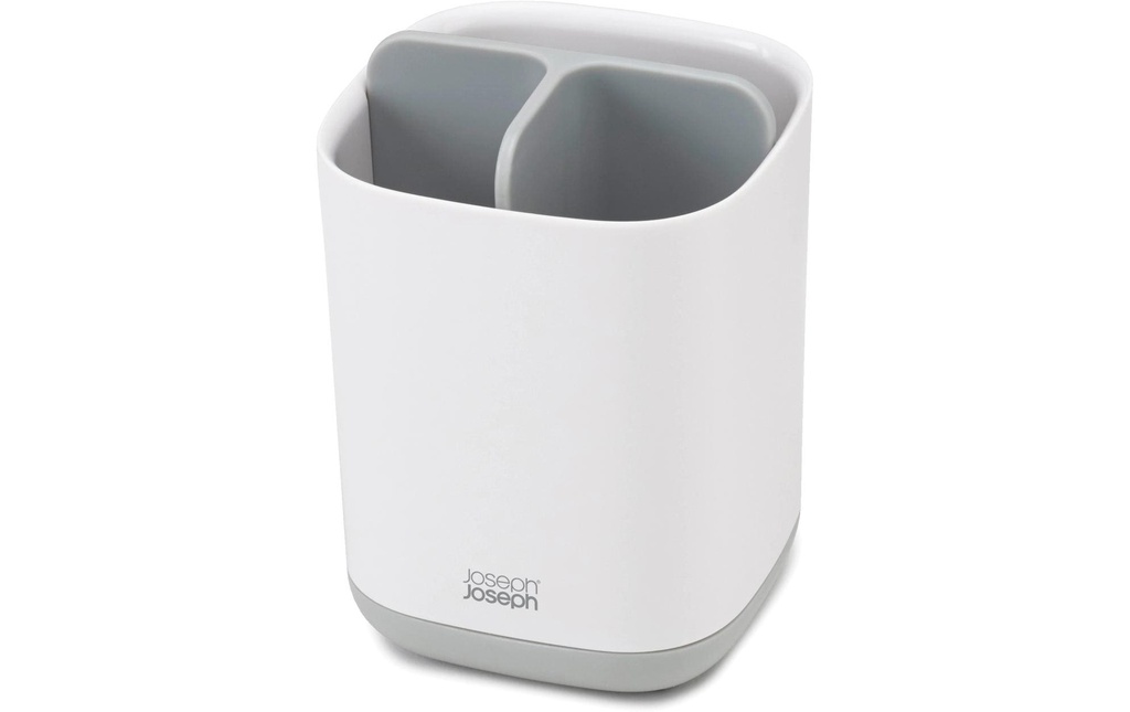 Joseph Joseph Gobelet pour le brossage de dents EasyStore, 8.4 x 8.4 x 12.7 cm, blanc / gris