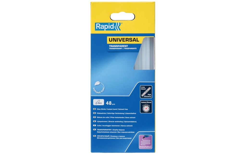 Rapid Bâtonnet de colle Universal 12 mm Transparent
