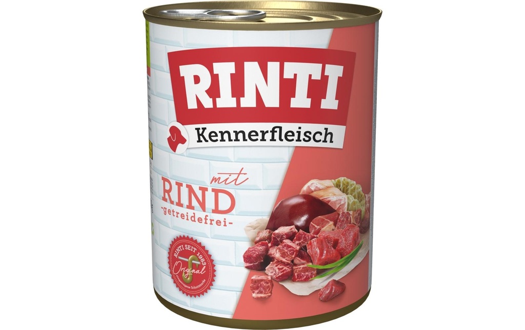 Rinti Alimentation humide Kennerfleisch pur boîte de bœuf, 800 g