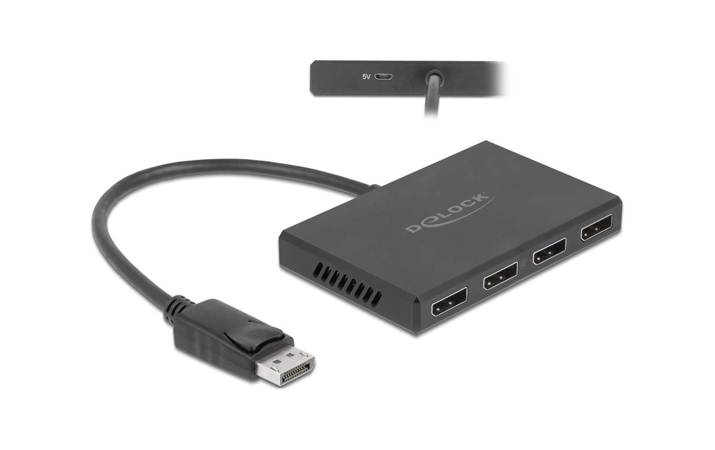 Delock Diviseur de signaux à 4 ports Displayport, 4K/60Hz