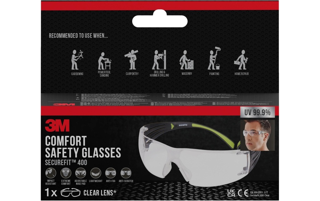 3M Lunettes de protection SecureFit 400 transparent