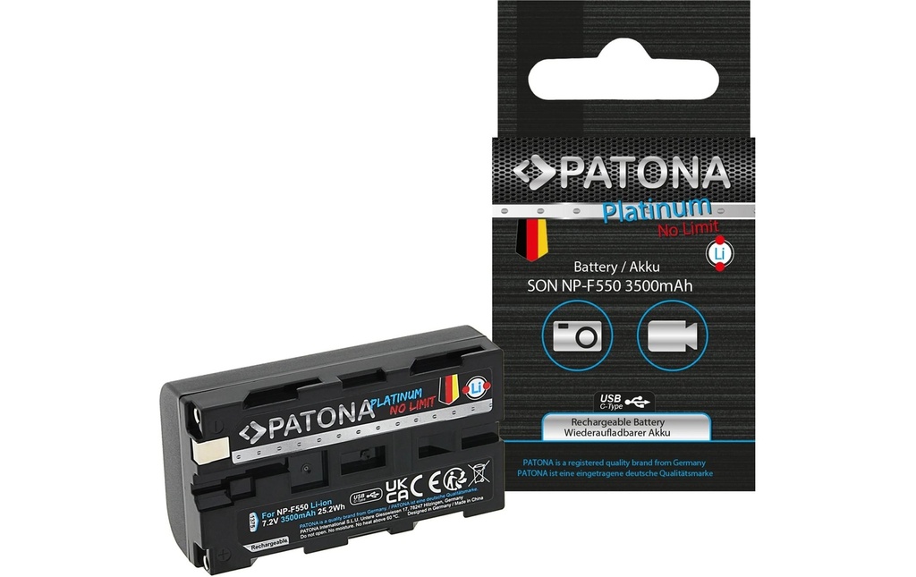 Patona Batterie Platinum pour Sony NP-F550, F330, F530, F750, F930