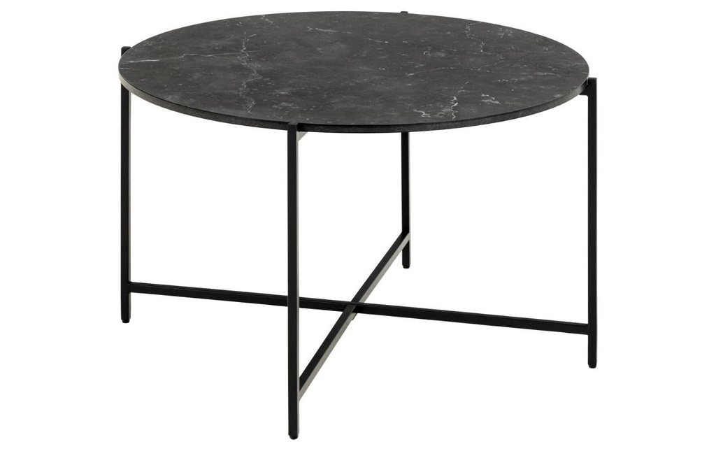 AC Design Table basse Lamoine noir, Ø 70 x 42 cm