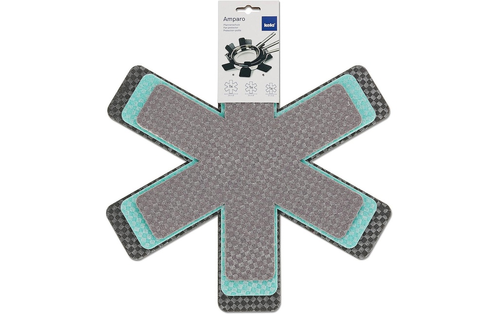Kela Protection de poêle Amparo 3 Pièce/s, Gris/Menthe