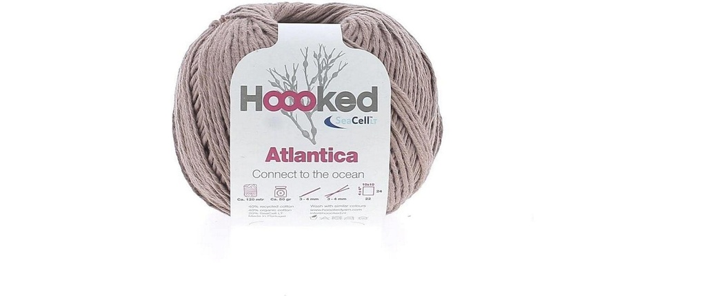 Hoooked Fil de coton Hoooked Atlantica SeaCell Fil Marron