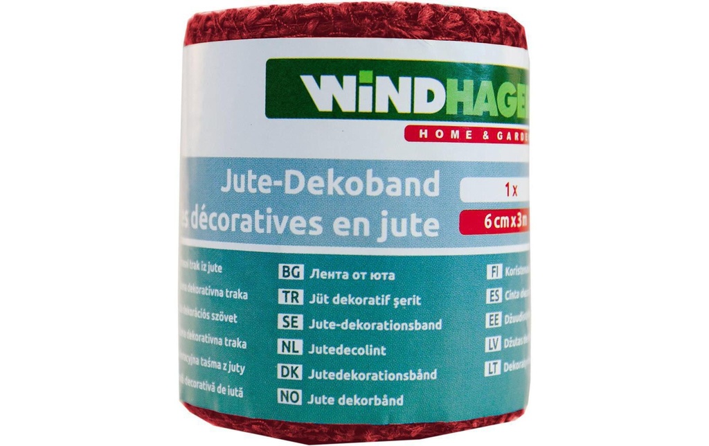 Windhager Ruban de jute, rouge