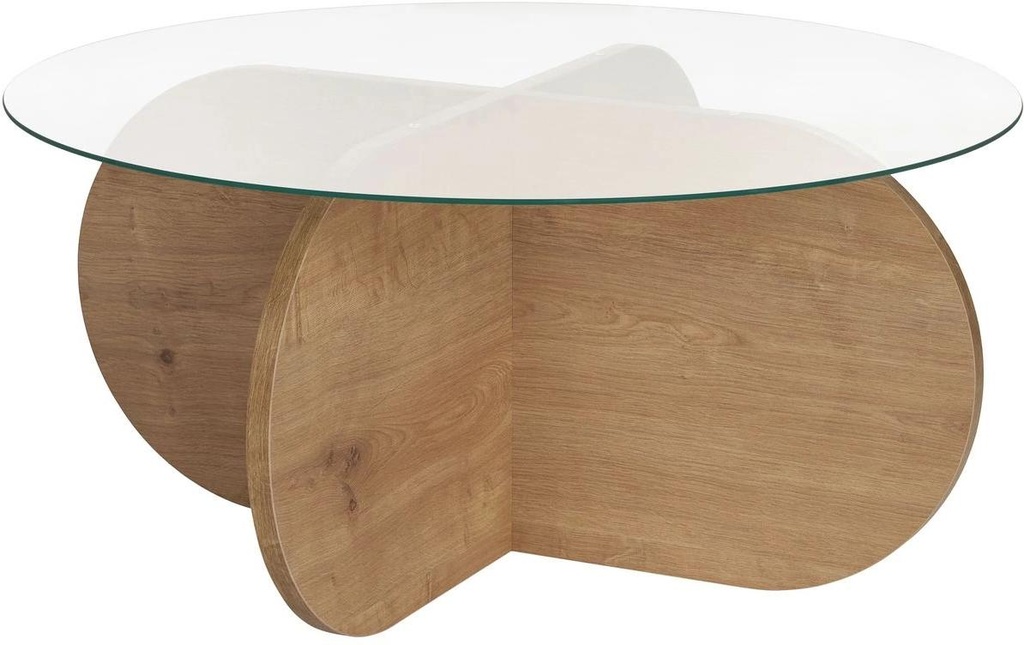Woody Fashion Table basse Aeris Sapphire Oak 75 x 35 cm, Brun/Transparent