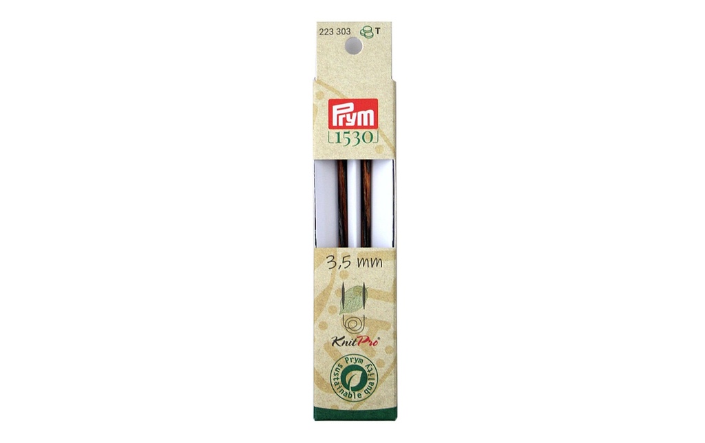 Prym 1530 Aiguille à tricoter circulaire Naturel, coloré 3.5 mm x 11.6 cm, 2 pces