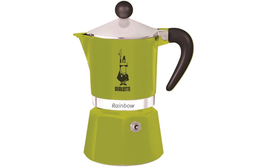 Bialetti Cafetière italienne Rainbow 3 tasses, Vert