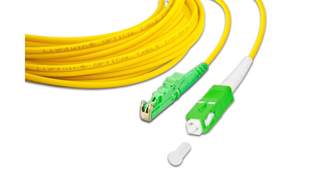 Lightwin Câble patch à fibre optique SM, LSH/APC – SC/APC, OS2, Simplex, 1 m