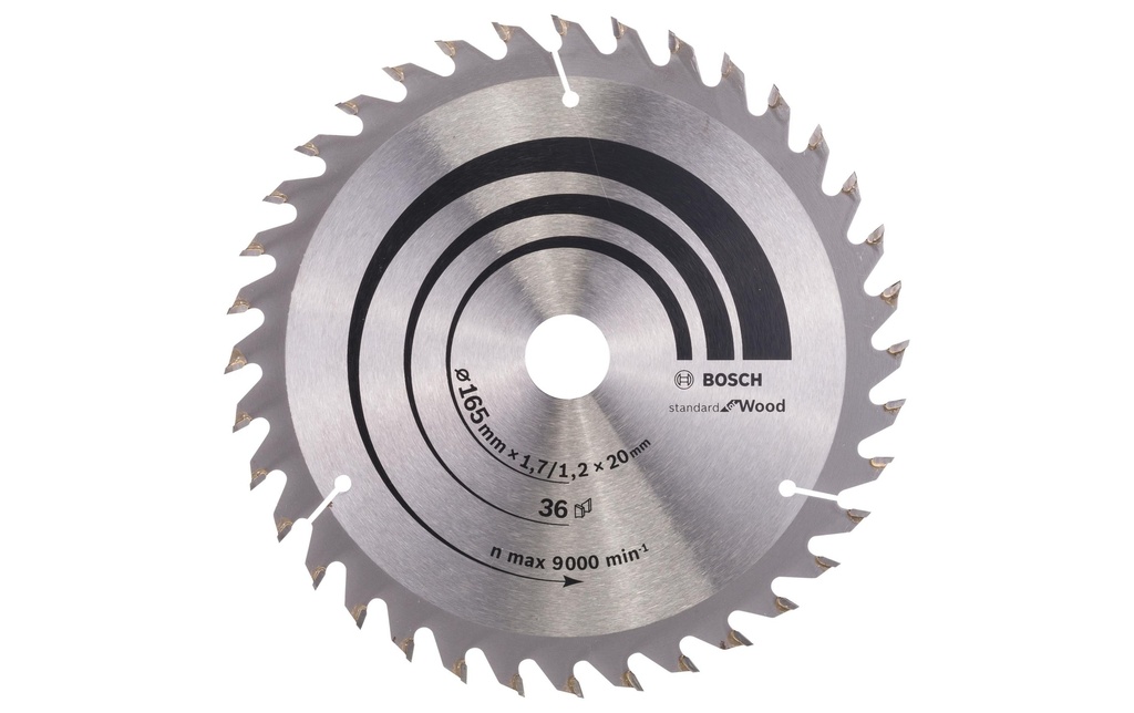 Bosch Professional Lame de scie circulaire Optiline Wood, 165 x 20 x 1.7 mm, Z 36