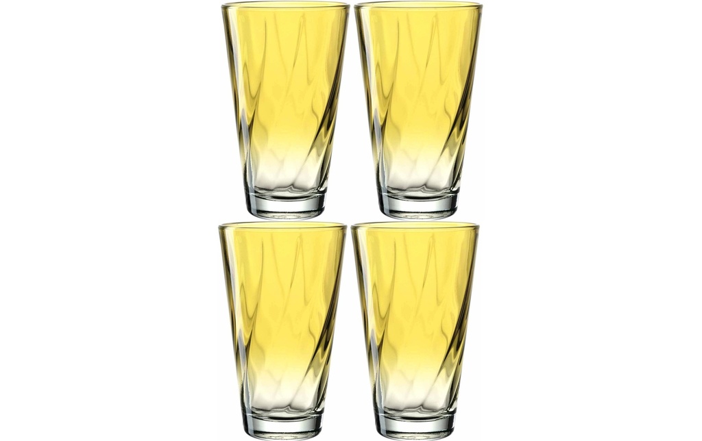 LEONARDO Verre Twist 300 ml, 4 Pièce/s, Jaune