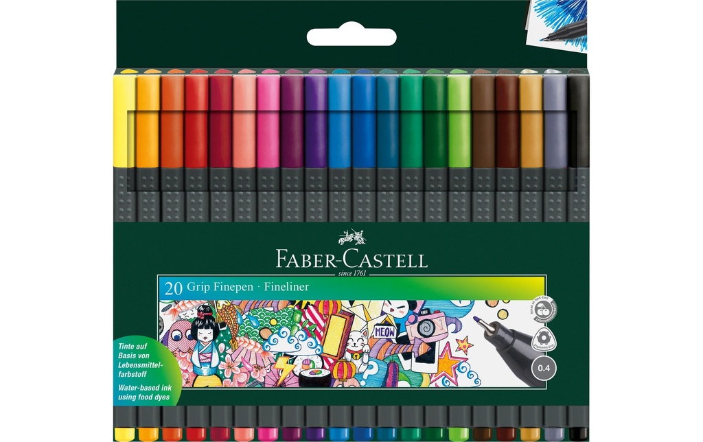 Faber-Castell Fineliner Kit de prise en main 0.4 mm20 pièces