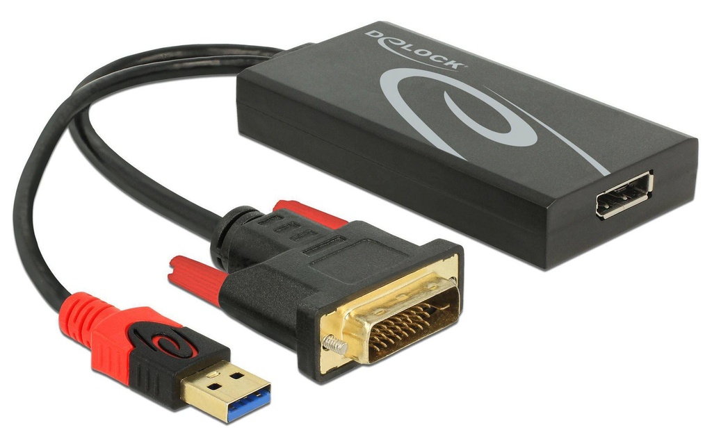 Delock Adaptateur 4K, 30HZ USB 2.0/DVI-D - DisplayPort