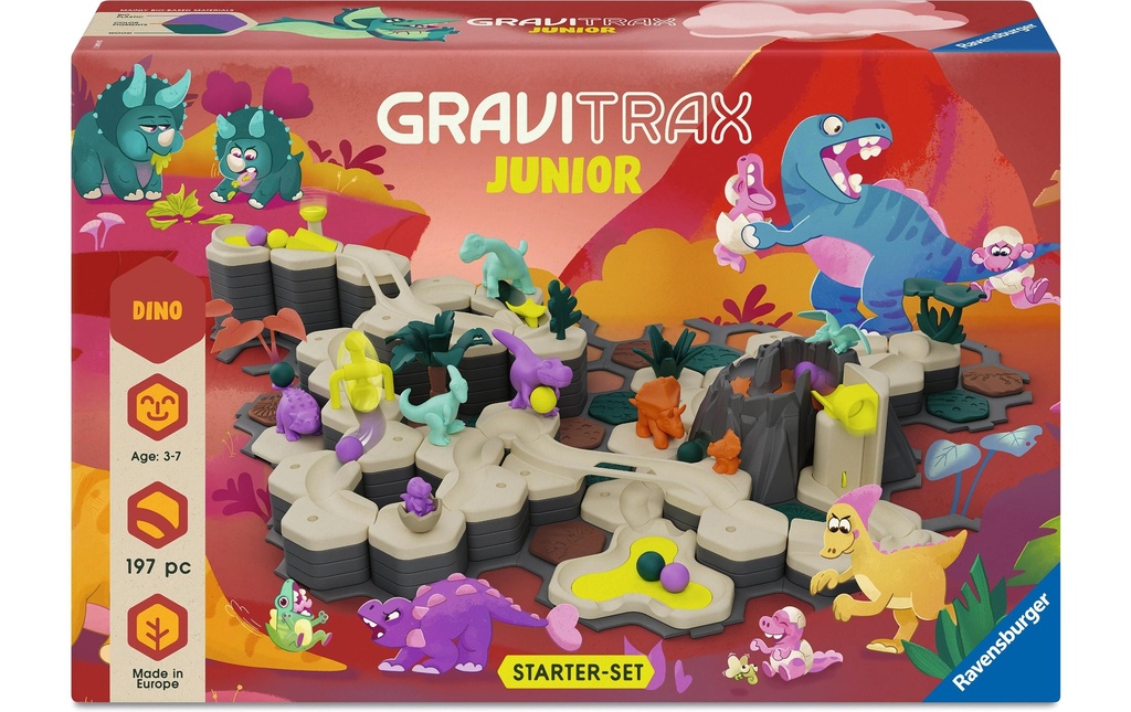 Ravensburger Circuit de billes Kit de démarrage GraviTrax Junior XXL Dino