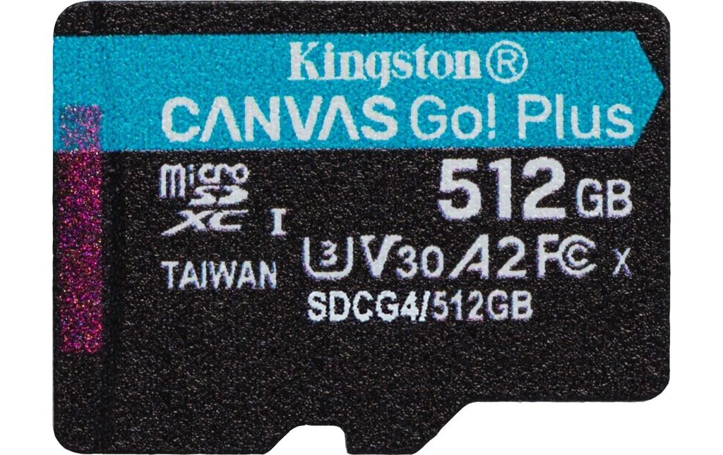 Kingston Carte microSDXC Canvas Go! Plus 512 GB, sans adaptateur