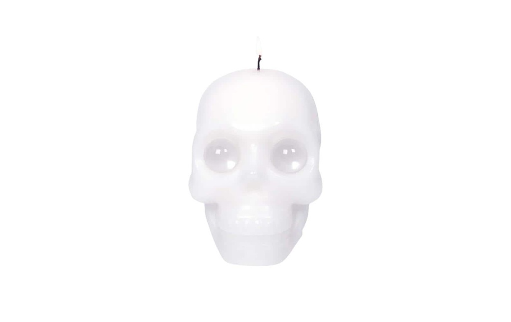 54Celsius Bougie Tête de mort 14 cm x 11.5 cm, Blanc