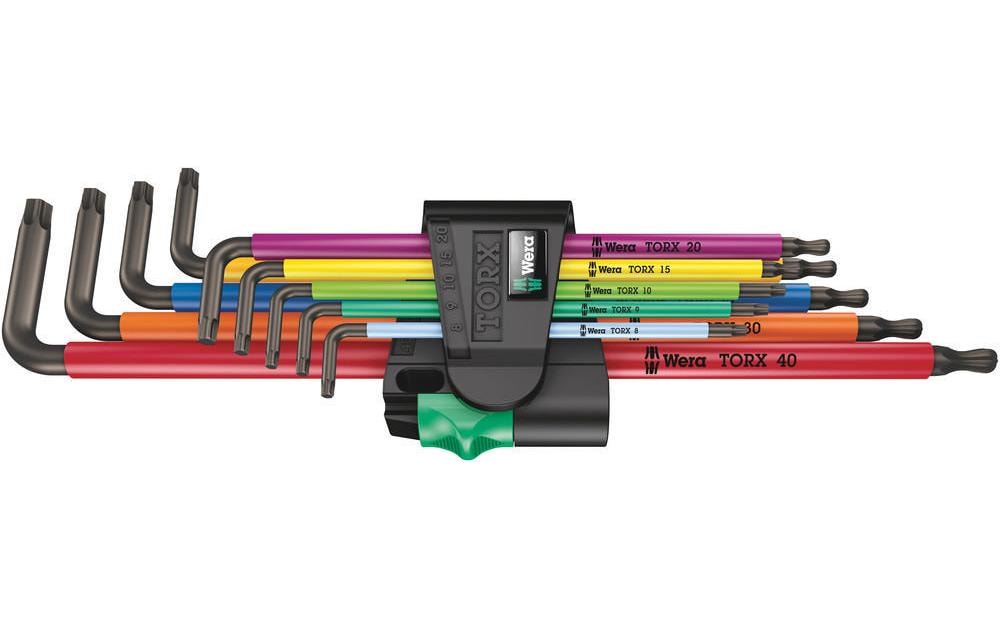 Wera Jeux de clés coudées T8-T40 coloré long