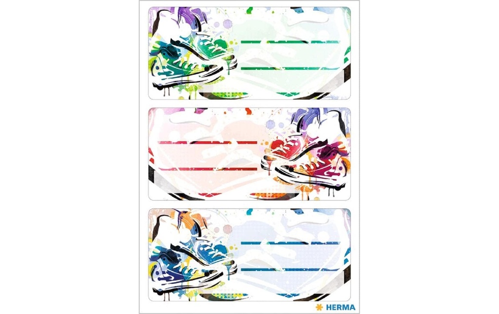 Herma Stickers Étiquettes scolaires Chucks 9 étiquettes, 3 feuilles