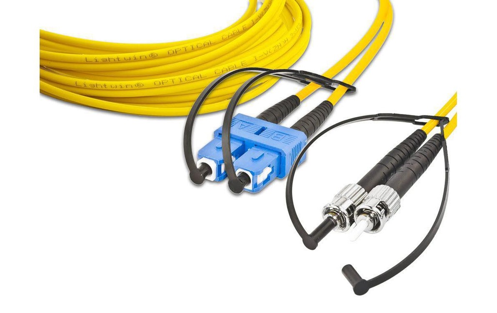 Lightwin Câble patch à fibre optique Singlemode SC – ST, OS2, Duplex, 1 m