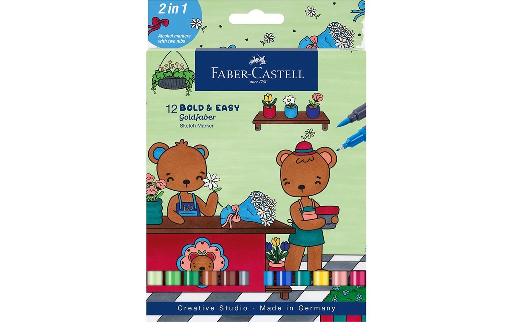 Faber-Castell Marqueur Goldfaber Sketch Bold Easy Étui de 12