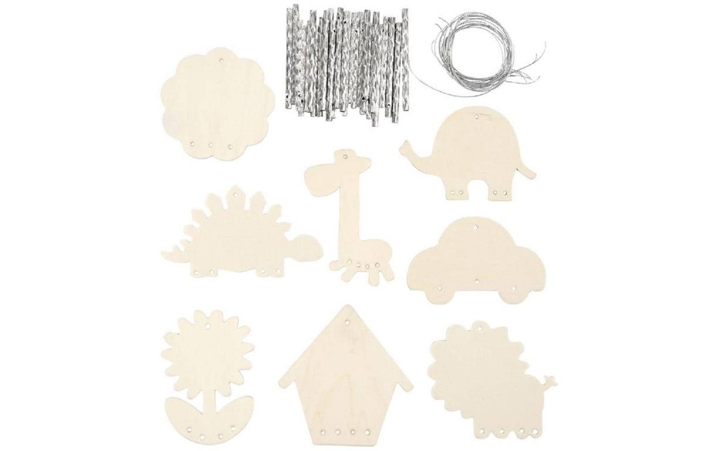 Creativ Company Petites pièces en bois Carillons éoliens 24 pièces
