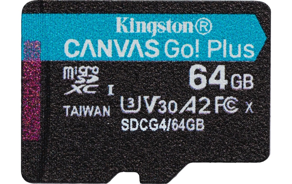 Kingston Carte microSDXC Canvas Go! Plus 64 GB, sans adaptateur