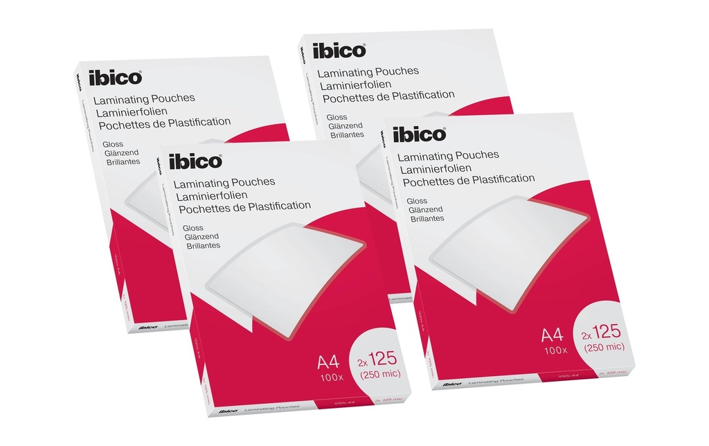 Ibico Film laminé Premium A4 125 µm, brillant, 4 x 100 pièces