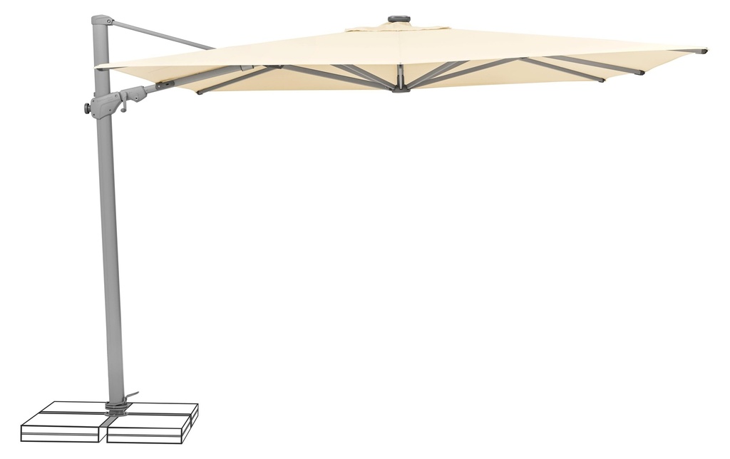Suncomfort by Glatz Parasol Varioflex Solar LED, 300 x 300 cm, Beige clair