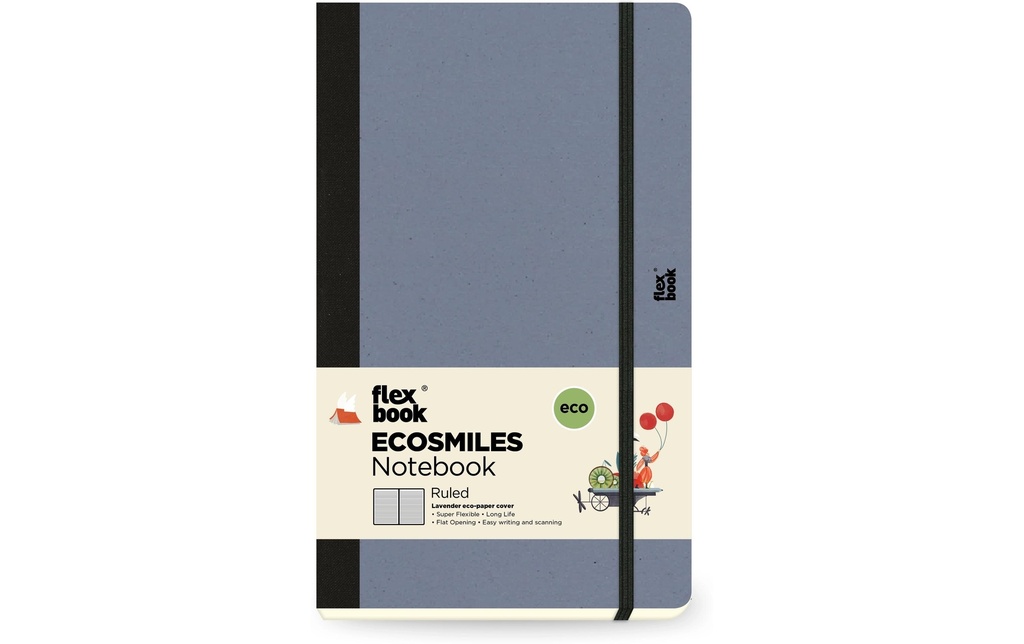 Flexbook Ordinateur portable Ecosmiles 13 x 21 cm, À lignes, Lavande