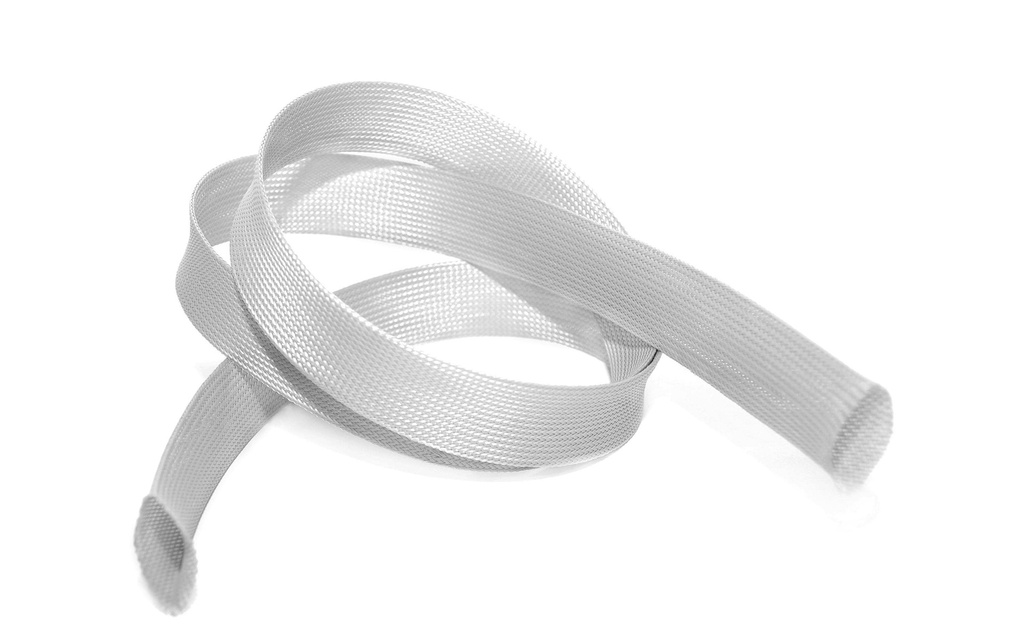 Audioraq Gaine de câble 1585 fermé 40 mm 10m argent