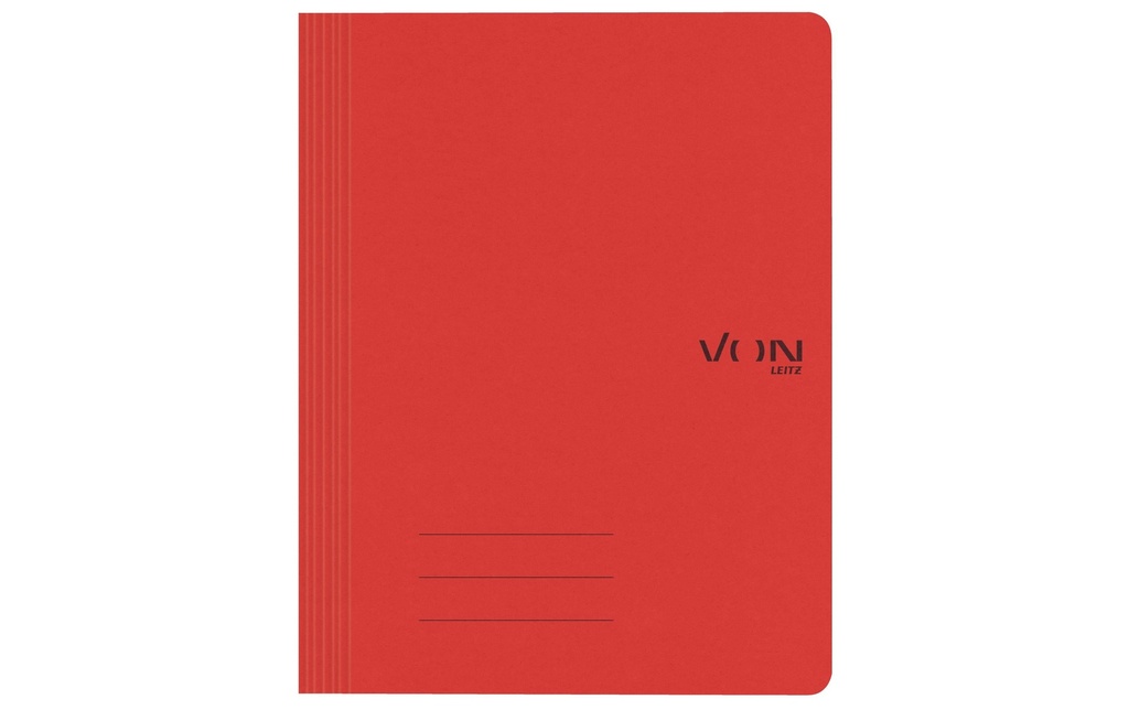 VON Classeur à levier avec mécanisme d'agrafage, A4, Rouge, 10 pièces