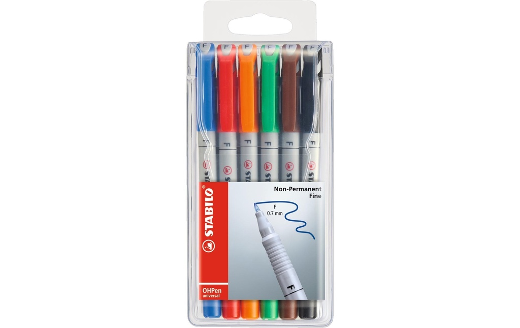 STABILO Stylo à feuilles Crayon de poche universel F 6 pièces Multicolore