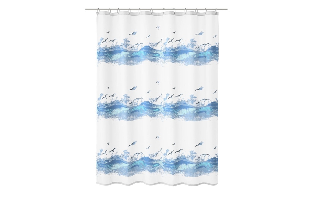 Kleine Wolke Rideau de douche Seaside 180 x 180 cm, Bleu